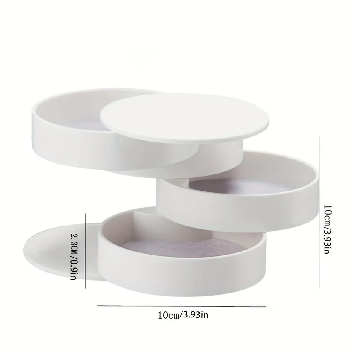 Siopsrl| Velvira Jewelry Box Rotatable | 5 Levels with Lid | Dustproof & Compact | For Jewelry, Hair Accessories & Makeup