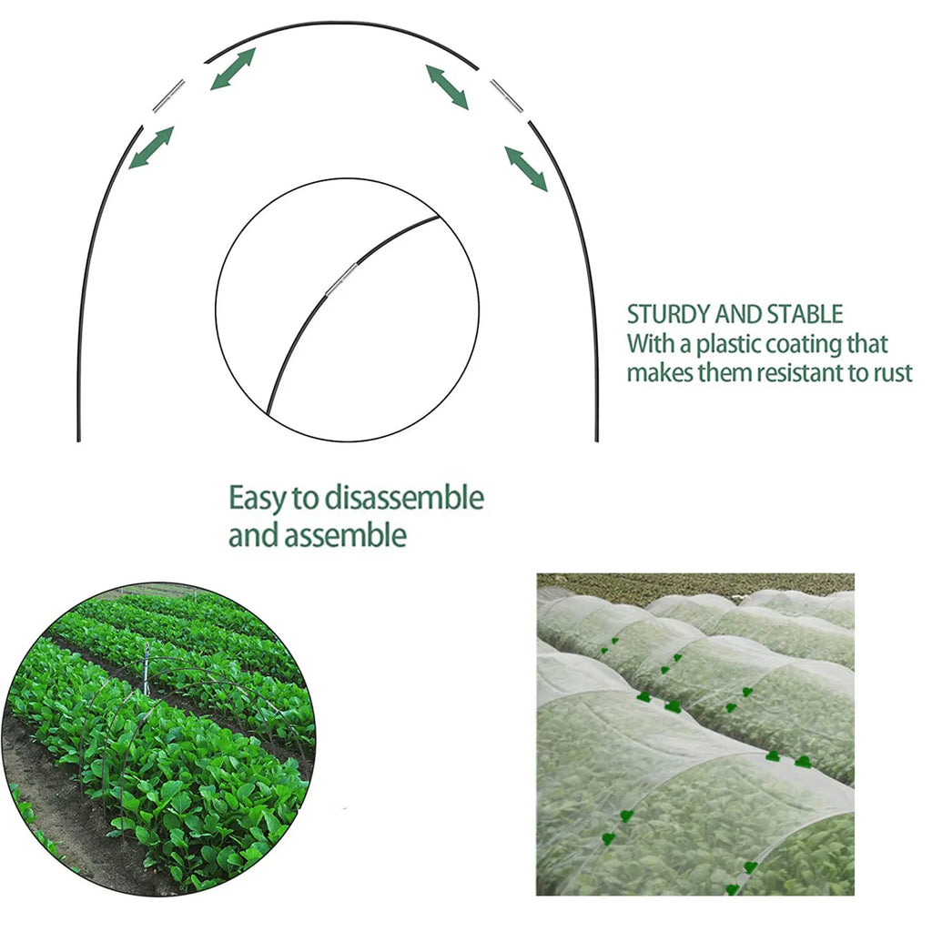 Siopsrl| Plantura FlexGrow Garden Arch Set made of fiberglass | DIY Plant Tunnel for raised beds & cold frames | Rustproof & Reusable | Including connectors
