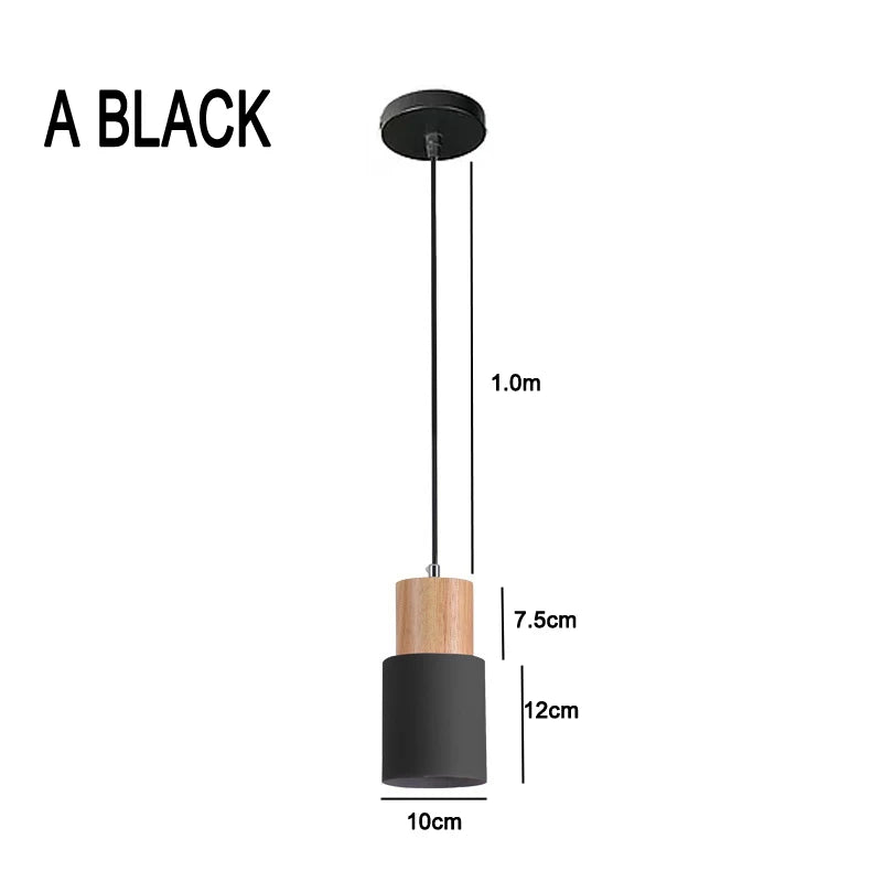 Siopsrl| Nordic LED Pendant Lights Made of Metal and Wood - Modern Hanging Lamps for Dining Room and Kitchen