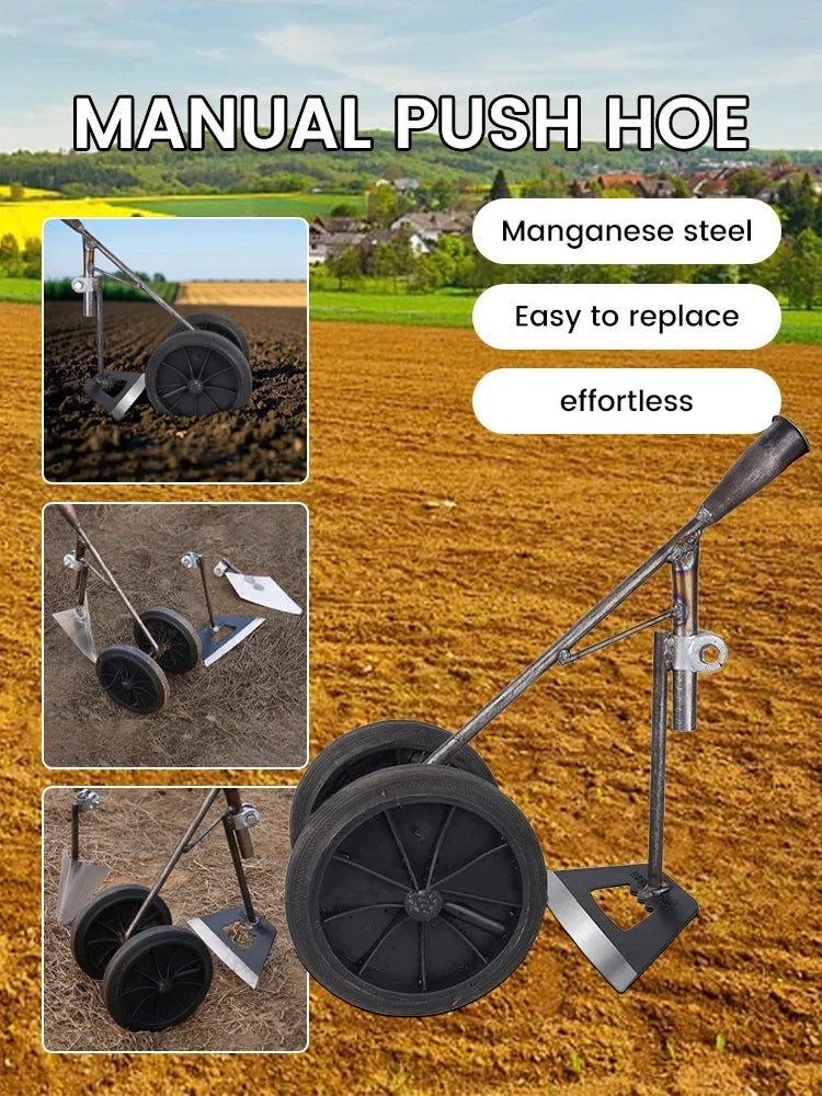 Siopsrl| GravoHack Duo Hand Hoe | Forged Manganese Steel | For Weeding & Loosening | Suitable for Wooden Handles