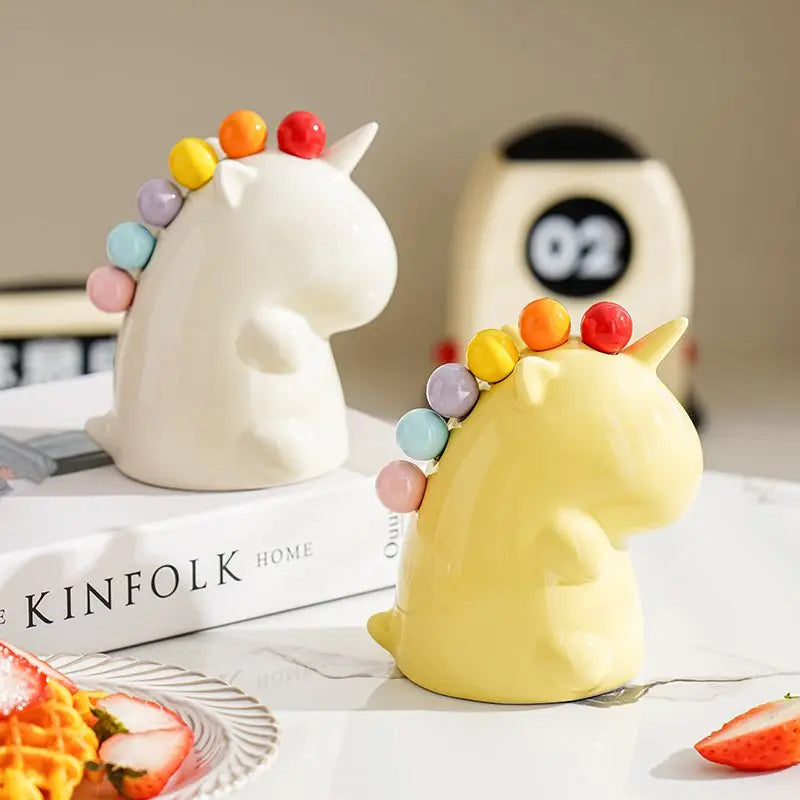 Ceramic Unicorn Stainless Steel Fruit Fork Set