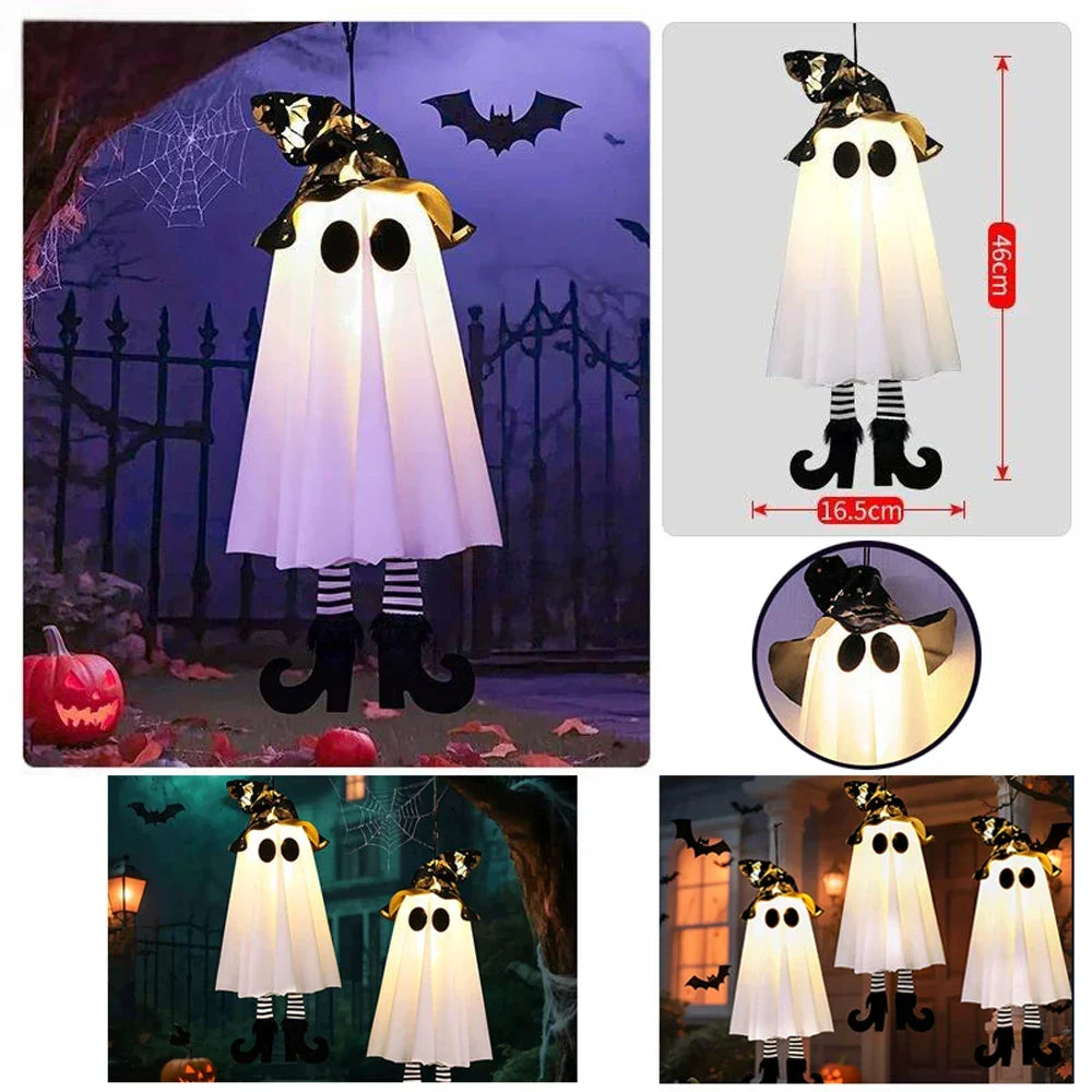 Siopsrl| Glow Ghost SpookyShine | LED Hanging Ghosts | Halloween Decoration | Indoor & Outdoor | 1/2/3 Pieces