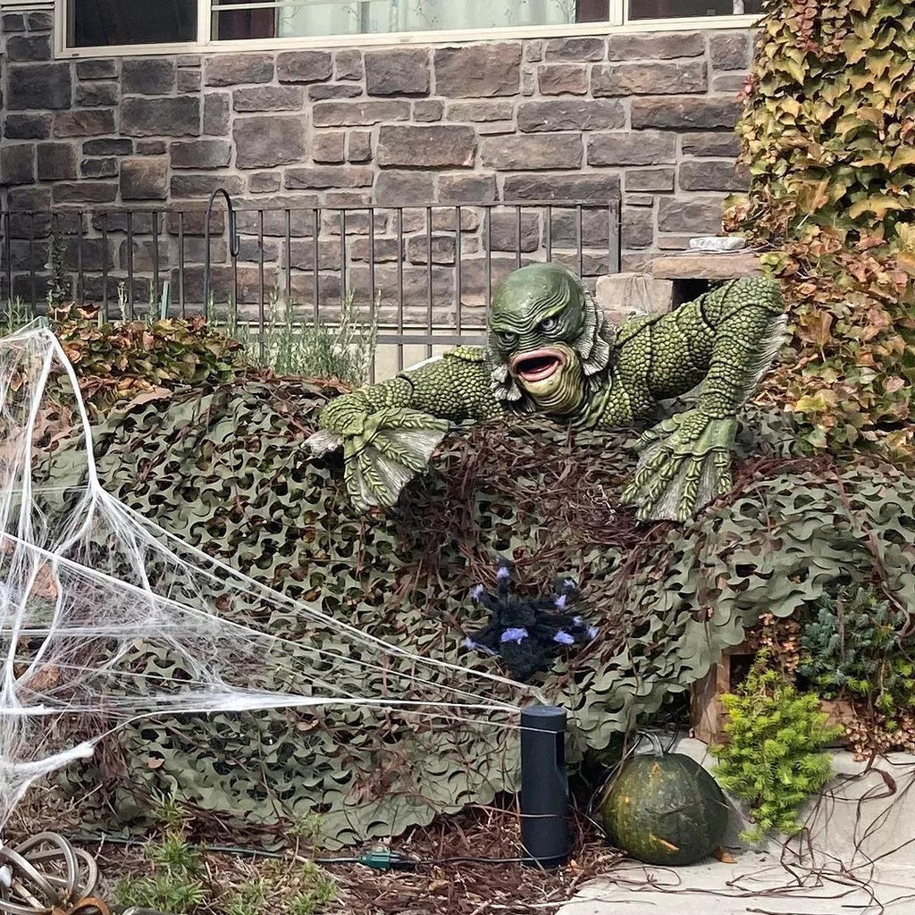 Siopsrl| Kreatur The Black Lagoon Grab sculptures Figure Garden building Outdoor ornaments Monster Statue Man Halloween Decoration