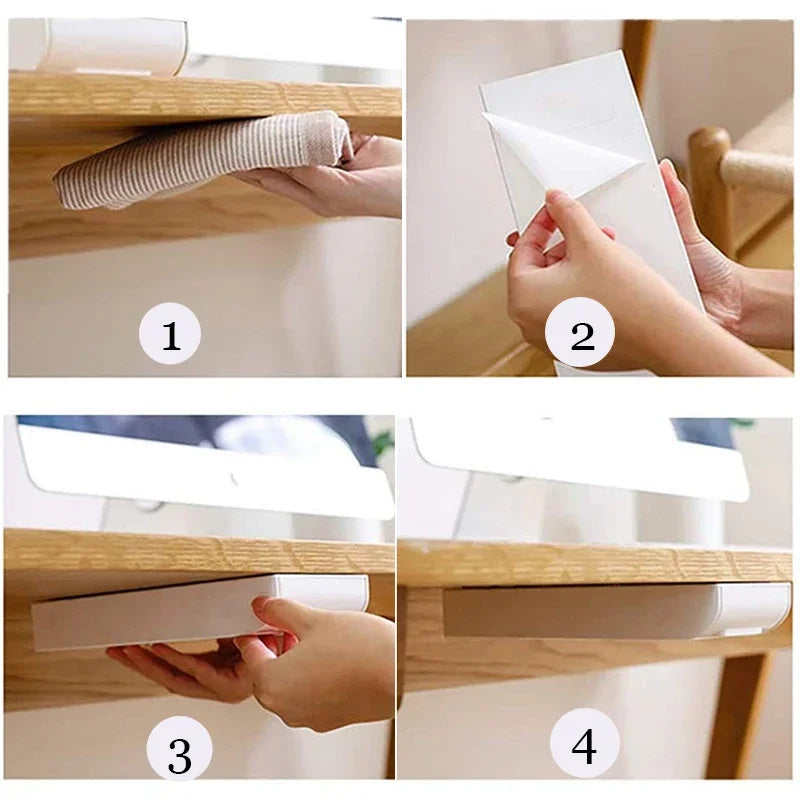 Siopsrl| Self-Adhesive Desk Hidden Storage Box