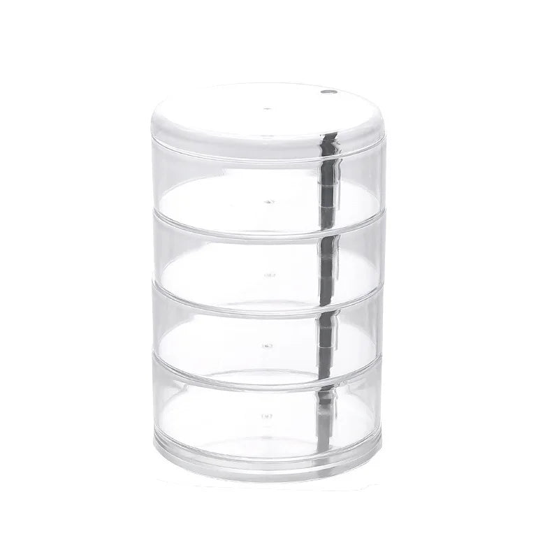 Siopsrl| Rotaviva Jewelry Box | 360° Rotatable & Dustproof | 5 Layer Organizer | Transparent & Compact