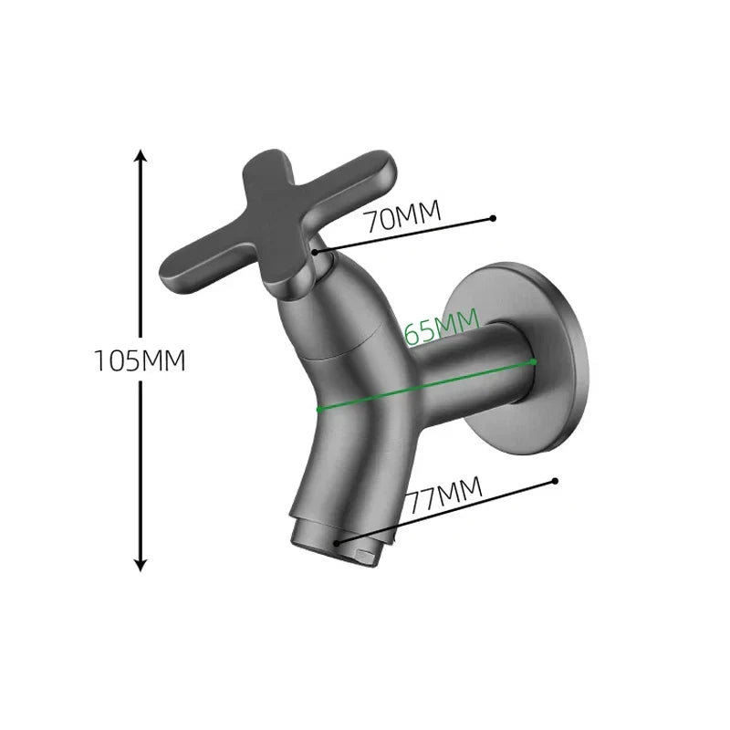 siopsrl | BrassFlow – Wall-Mounted Cold Water Tap in Solid Brass