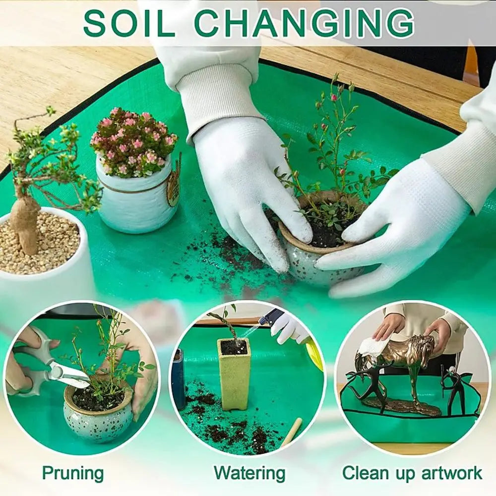 Siopsrl| Gardening Soil Tray Reusable Portable Mat