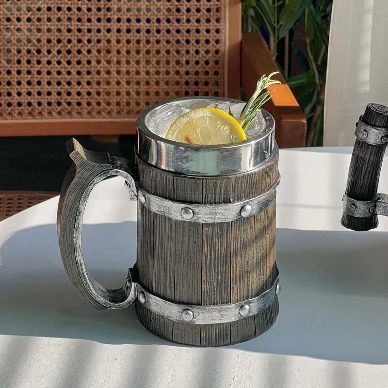 Siopsrl| 3D Viking-Style Wooden Mug