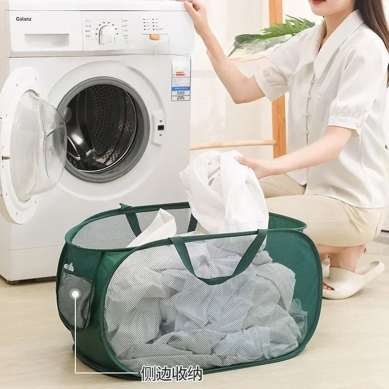 Siopsrl| Laundry Basket Faltix | Pop-Up Design | With Side Pocket & Reinforced Frame | Single or with Double Separation