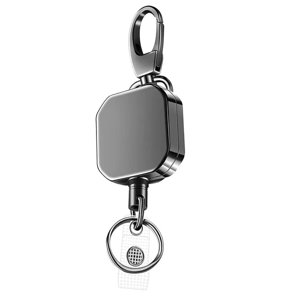 Siopsrl| Metal Retractable Carabiner Keychain with Steel Cord – Safety Reel 71.8 cm
