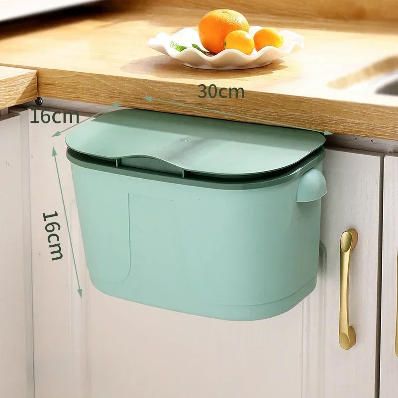 Siopsrl| Wall Bin Cleanvero | With Lid | Hanging & Space-Saving | For Kitchen & Bathroom | Large Volume