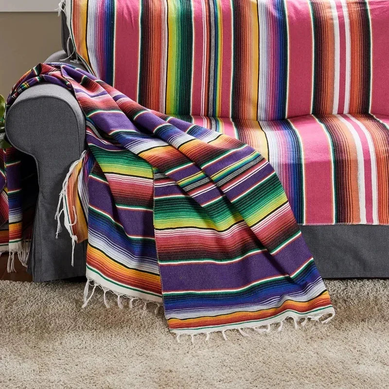 Siopsrl| Colorful Mexican Serape Blanket