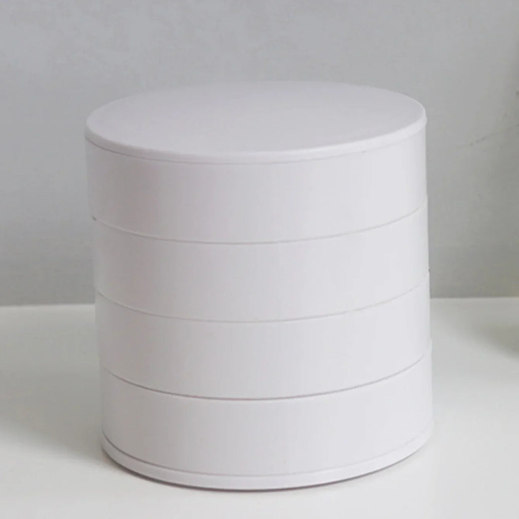 Siopsrl| Velvira Jewelry Box Rotatable | 5 Levels with Lid | Dustproof & Compact | For Jewelry, Hair Accessories & Makeup