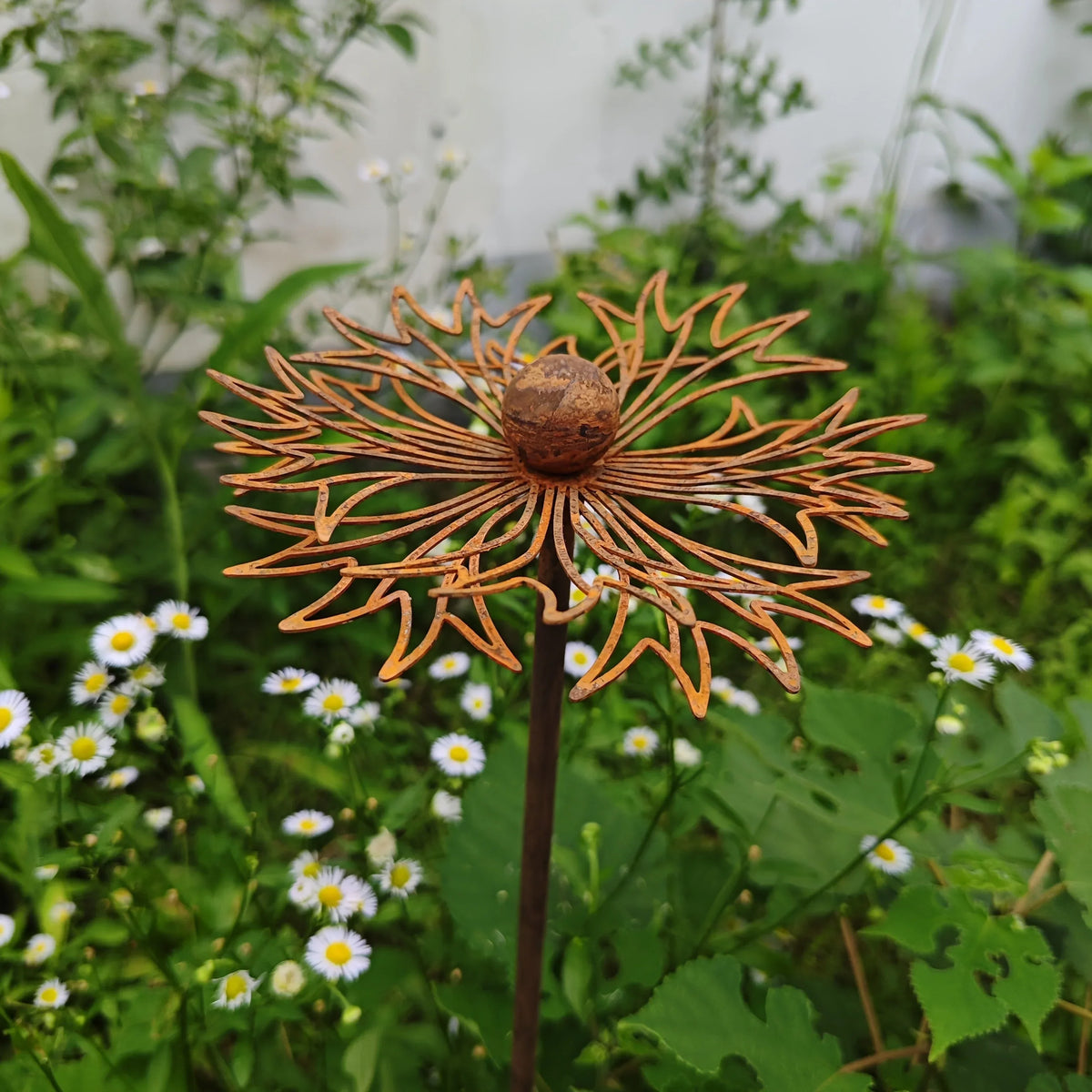 Siopsrl| FLORUSTA Garden Stake Bluebonnet | Rust Look Metal | Rustic Garden Decor