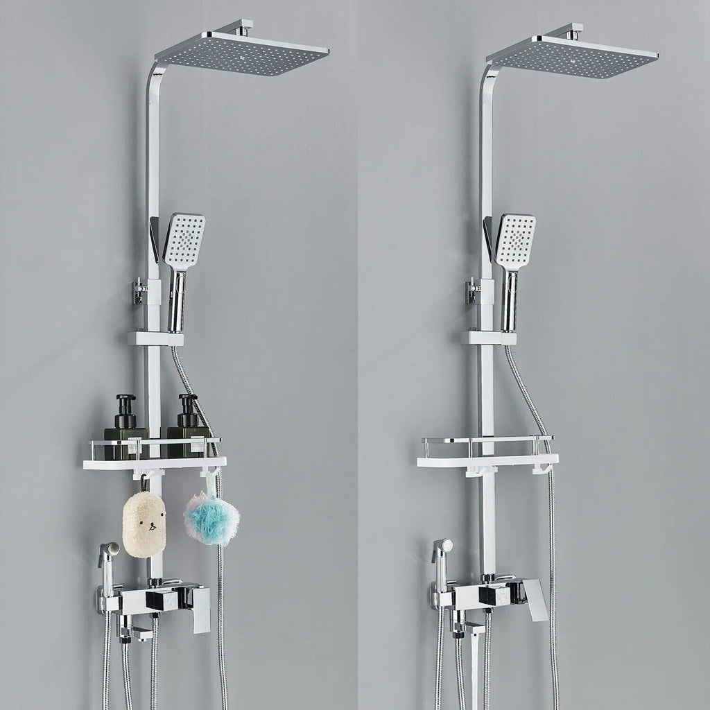 Siopsrl| RainFlow Luxe Rain Shower Set – adjustable brass shower fixture with 4 functions