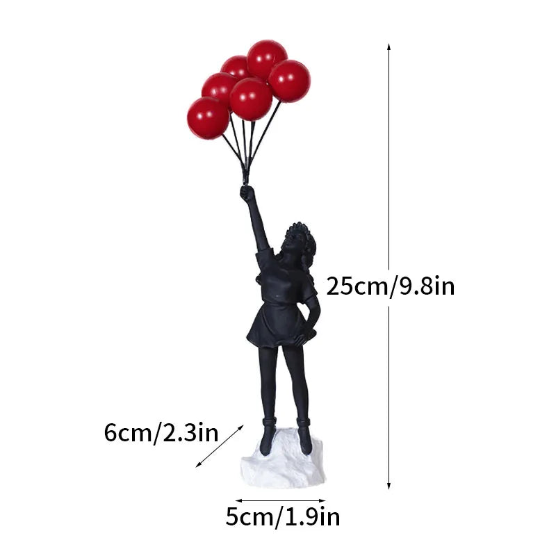 Siopsrl| Dropshipping Banksy Sculpture Collection Flower Thrower Statue Pop Art Modern Balloon Girl Figurine Office Home Decoration