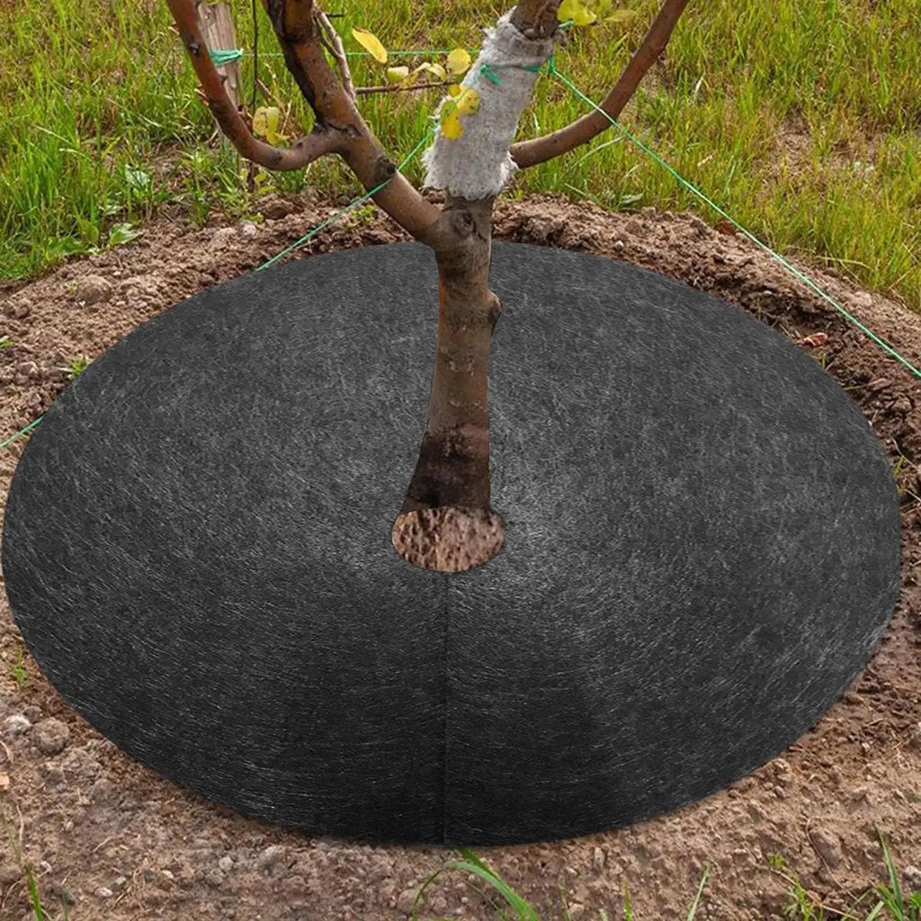 Siopsrl| Weed fleece tree disk – Breathable root protection mat for garden and plants
