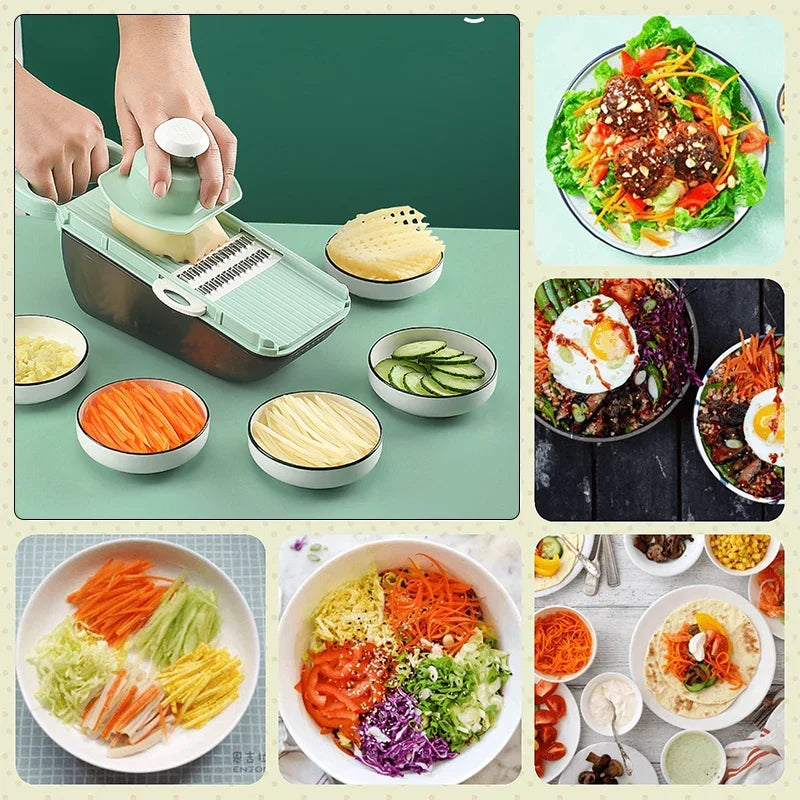 Siopsrl| SchnippelMeister Vegetable Cutter 5-in-1 | Multi Cutter with Collection Container | Grater, Slicer & Dicer | BPA-free & Dishwasher Safe | 27×11×10 cm