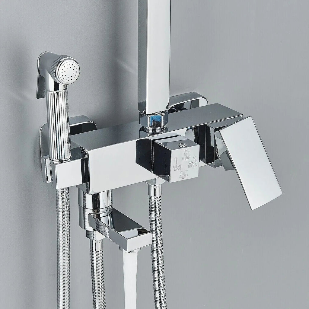 Siopsrl| RainFlow Luxe Rain Shower Set – adjustable brass shower fixture with 4 functions