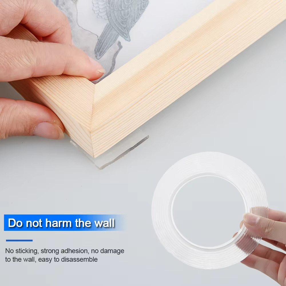 Siopsrl| Transparent Double Sided Nano Adhesive Tape - 1M 3M 5M Reusable Waterproof Mounting Roll