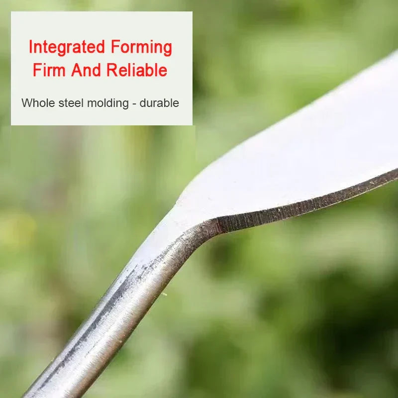 Siopsrl| HerbMaster Garden Spade | 3-Tine Stainless Steel | For Weeding & Garlic Harvest