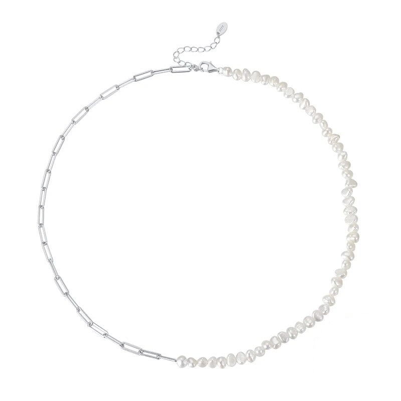 Rhoni Paper Clip Pearl Bracelet and Necklace