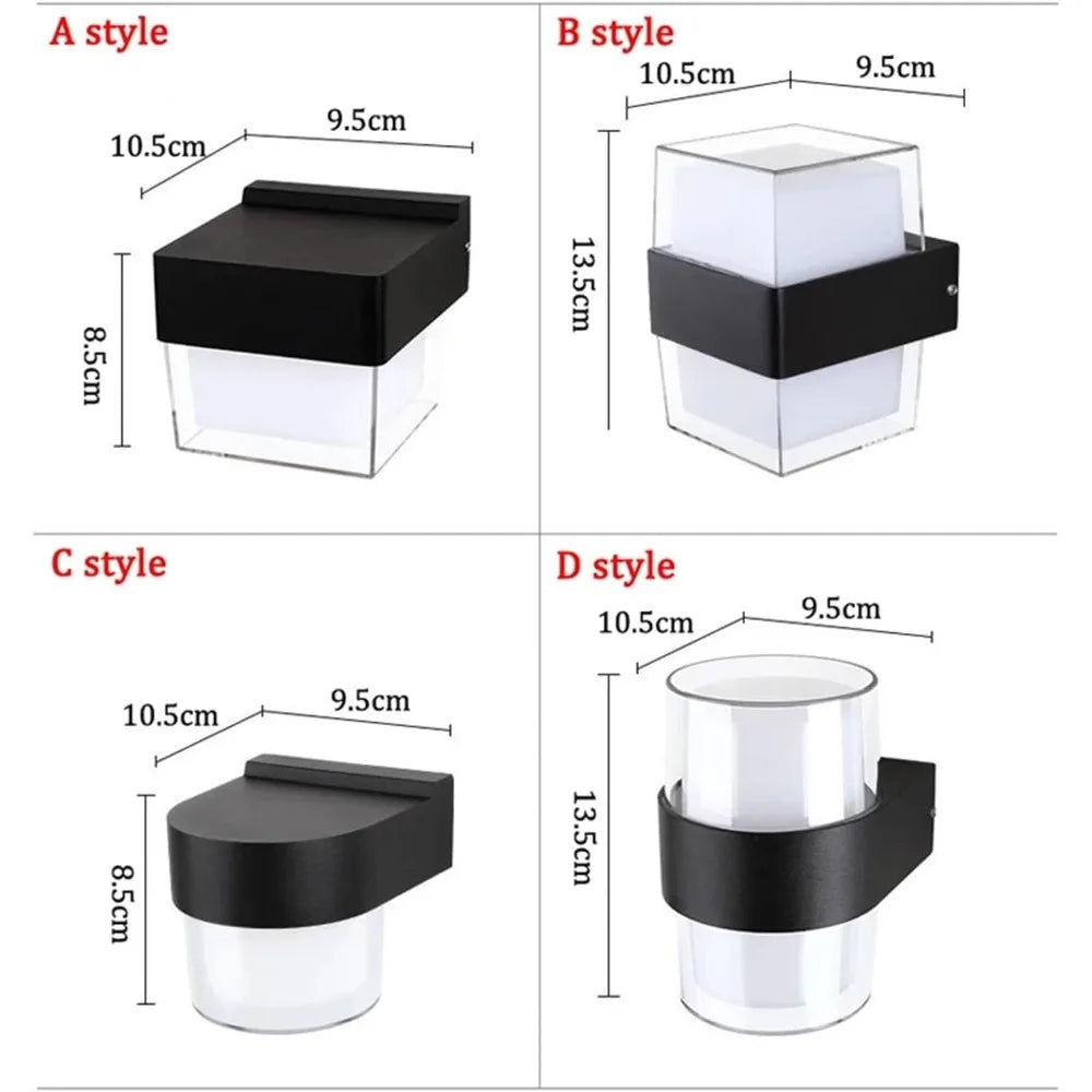 Siopsrl| AuroBeam LED Outdoor Wall Light | Waterproof IP65 | Modern Design for Balcony, Garden & Entrance | 9W / 18W
