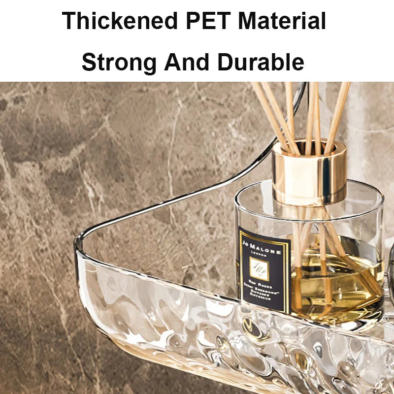 Siopsrl| Transvia Wall Shelf | Transparent & Adhesive | Residue-Free | For Bathroom, Kitchen & More