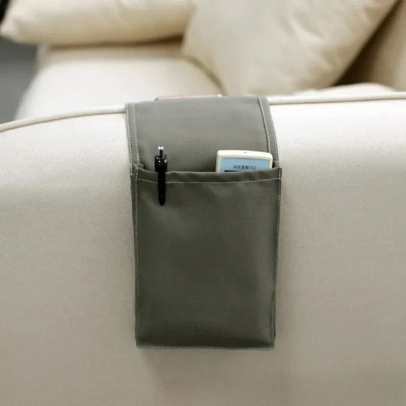 Siopsrl| Restivo Bed Organizer made of cotton linen | Hanging storage with pockets | For remote controls, books & accessories – approx. 30×20×10 cm