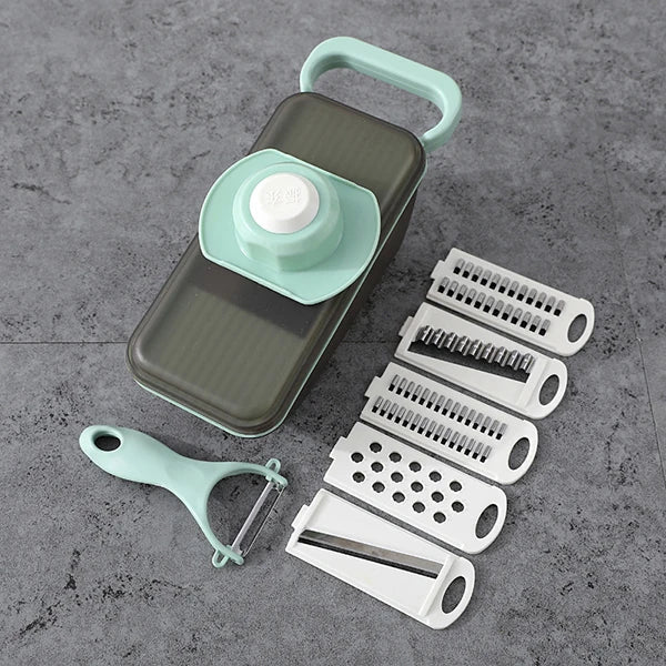 Siopsrl| SchnippelMeister Vegetable Cutter 5-in-1 | Multi Cutter with Collection Container | Grater, Slicer & Dicer | BPA-free & Dishwasher Safe | 27×11×10 cm