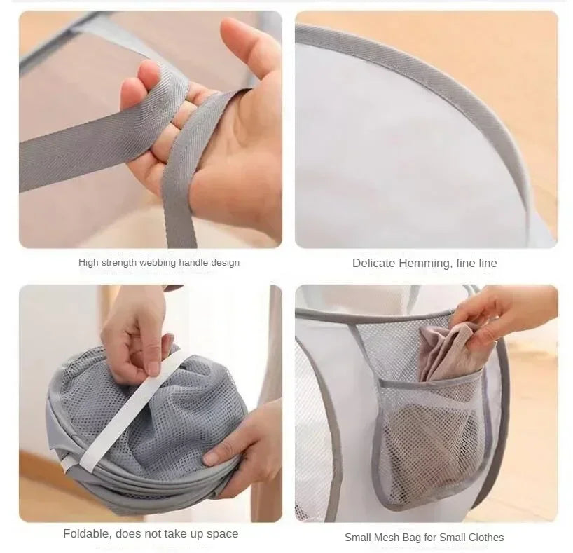 Siopsrl| Laundry Basket Faltix | Pop-Up Design | With Side Pocket & Reinforced Frame | Single or with Double Separation