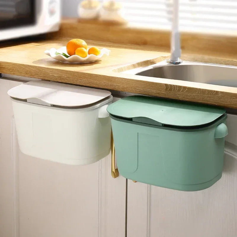Siopsrl| Wall Bin Cleanvero | With Lid | Hanging & Space-Saving | For Kitchen & Bathroom | Large Volume