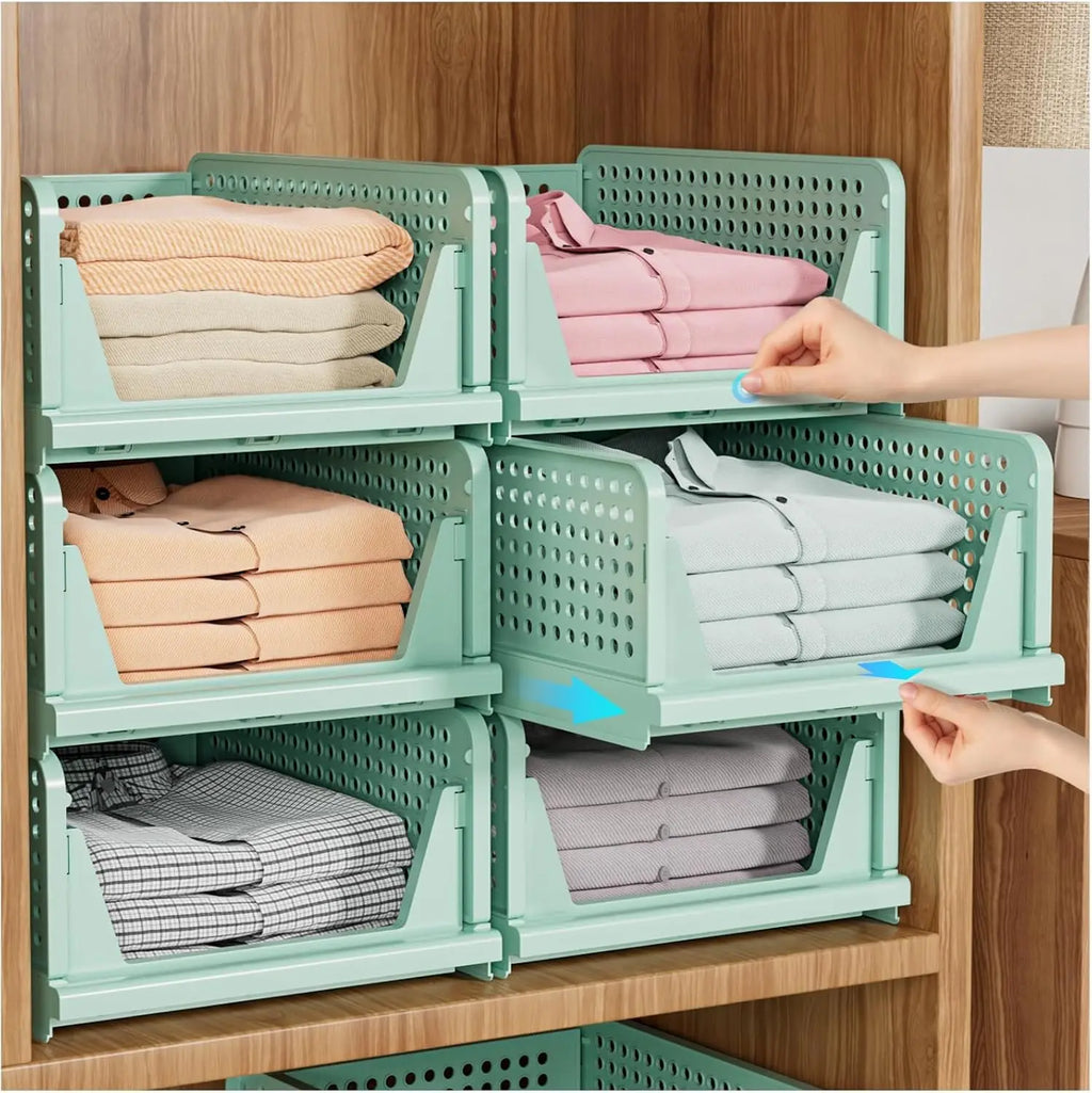 Siopsrl| 5-Pack Stackable Foldable Closet Storage Boxes – Liora