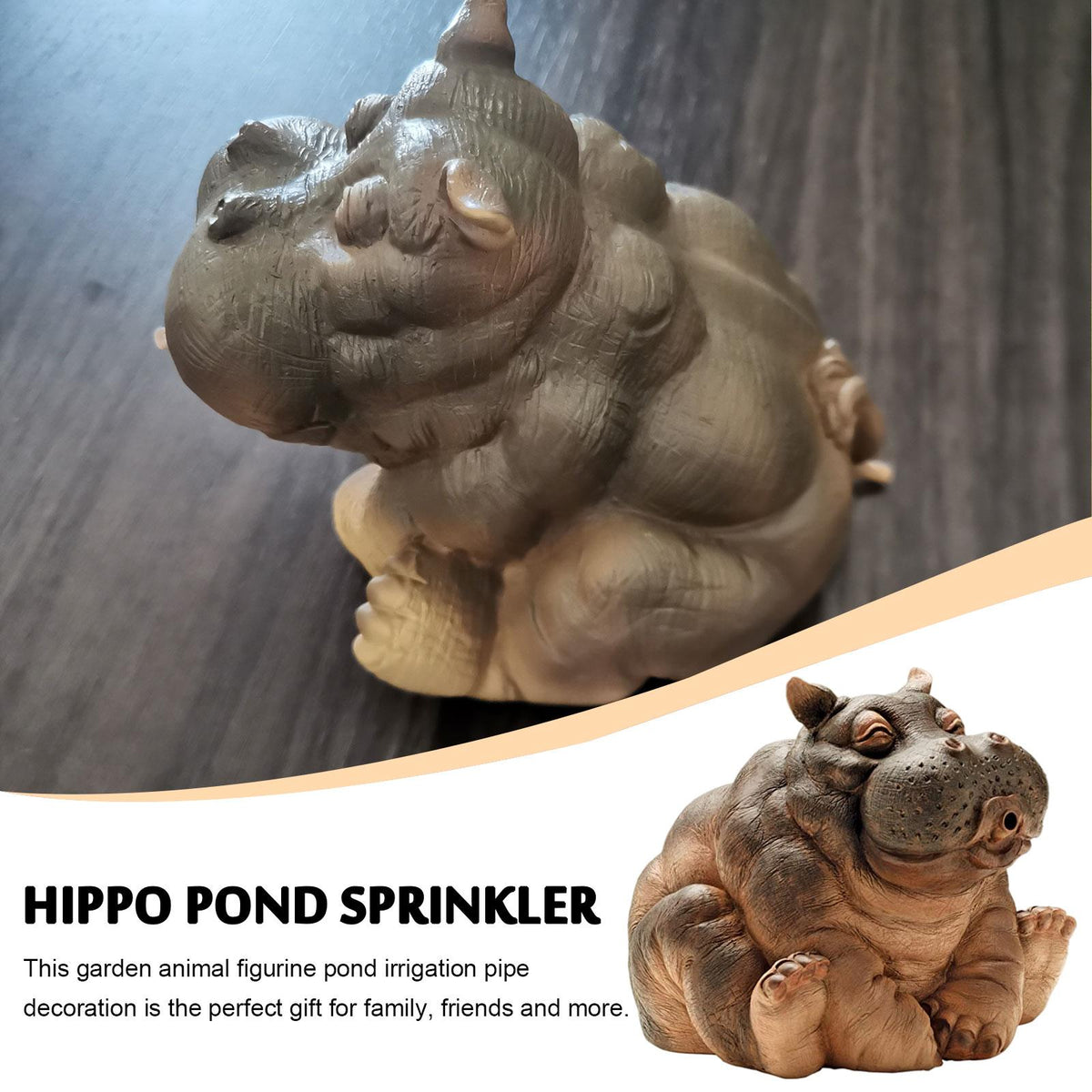 Siopsrl| Playful Hippopotamus Garden Sprinkler Statue