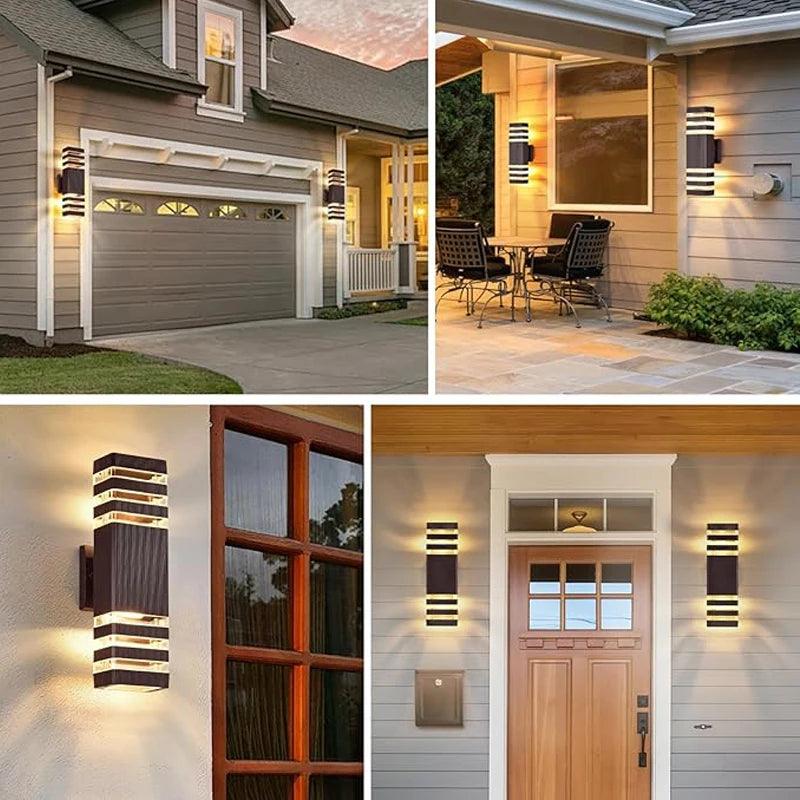 Siopsrl| LumiBloc LED Outdoor Wall Light – Modern IP65 Up & Down Design with E27 Socket