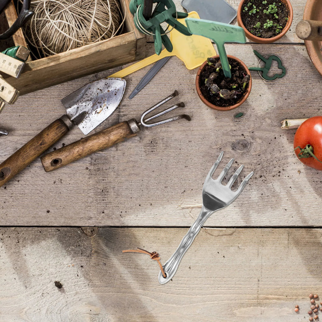 Siopsrl| Floravix Mini Garden Hand Rake | Lightweight & Durable | For Weeding, Digging & Soil Loosening | 20.5 cm Length