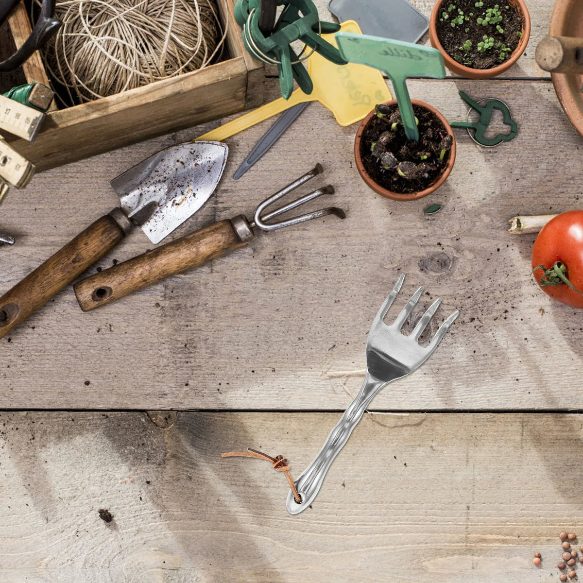 Siopsrl| Floravix Mini Garden Hand Rake | Lightweight & Durable | For Weeding, Digging & Soil Loosening | 20.5 cm Length