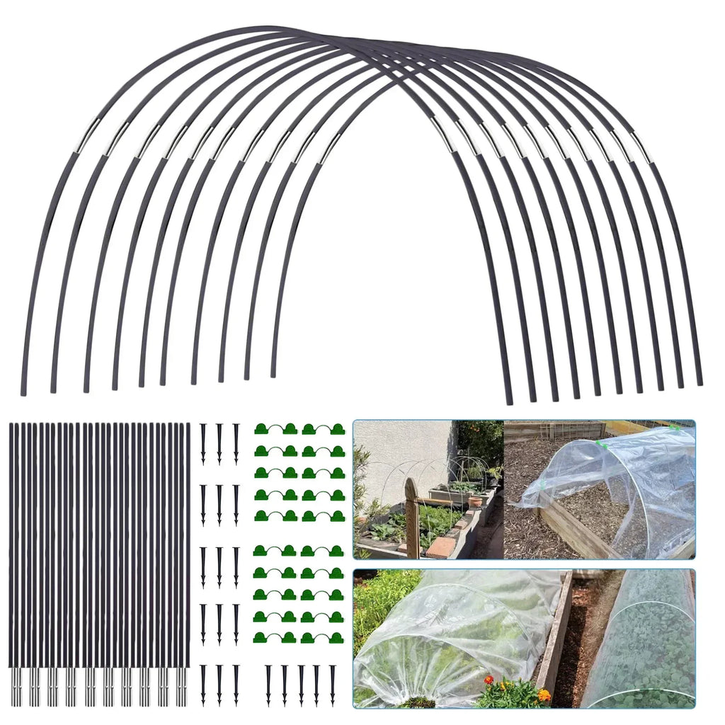 Siopsrl| Plantura FlexGrow Garden Arch Set made of fiberglass | DIY Plant Tunnel for raised beds & cold frames | Rustproof & Reusable | Including connectors