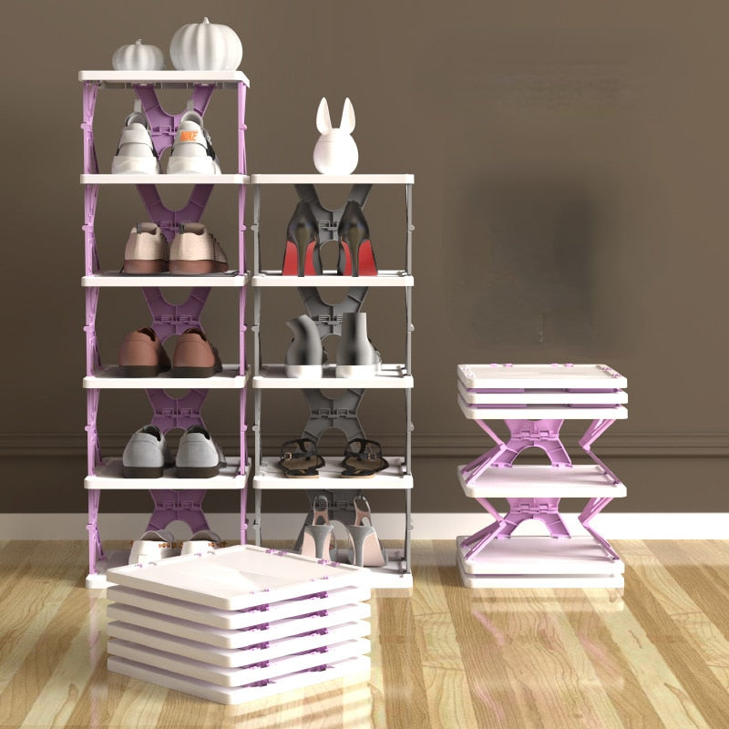 Siopsrl| Space Saving Foldable Stackable Shoe Storage Rack