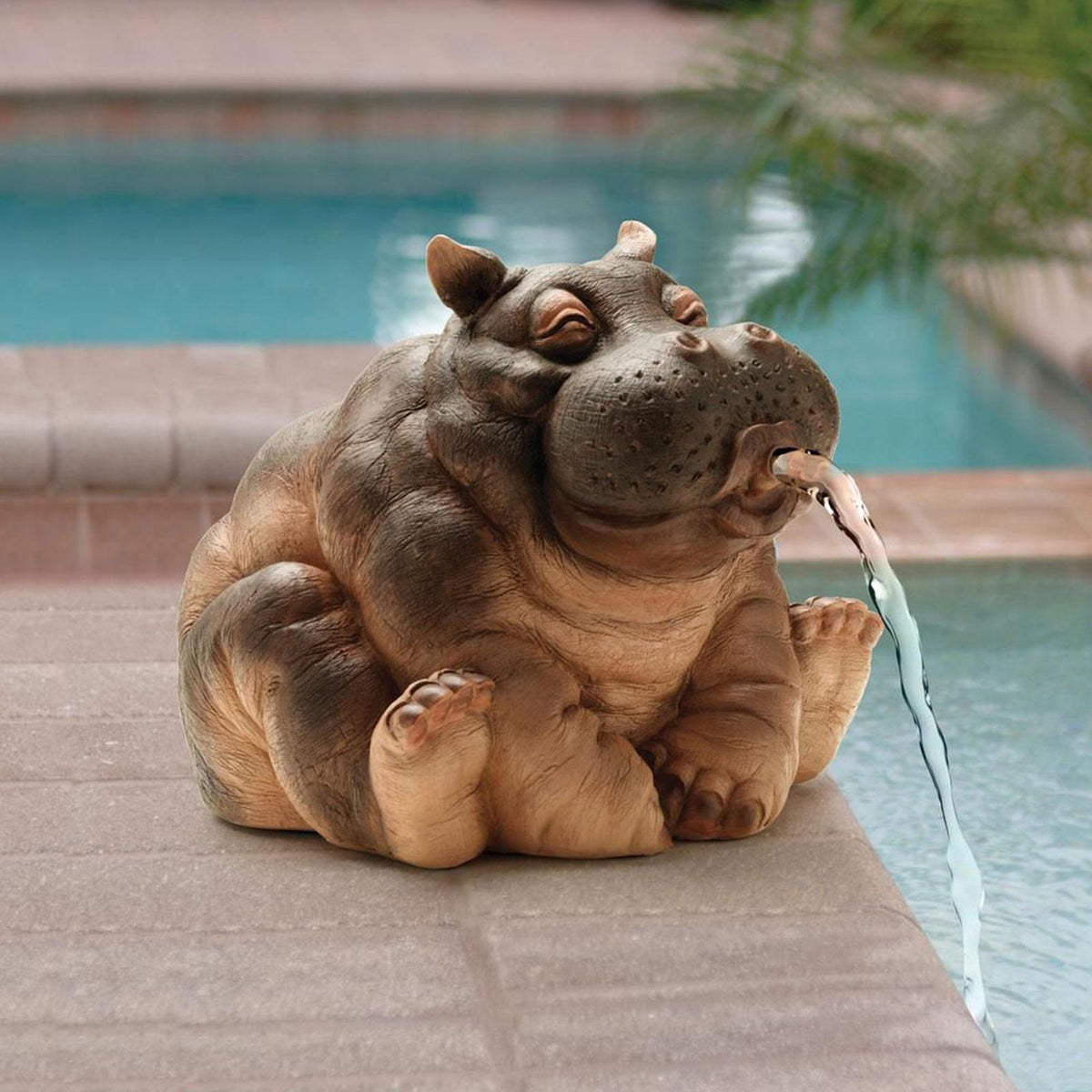 Siopsrl| Playful Hippopotamus Garden Sprinkler Statue