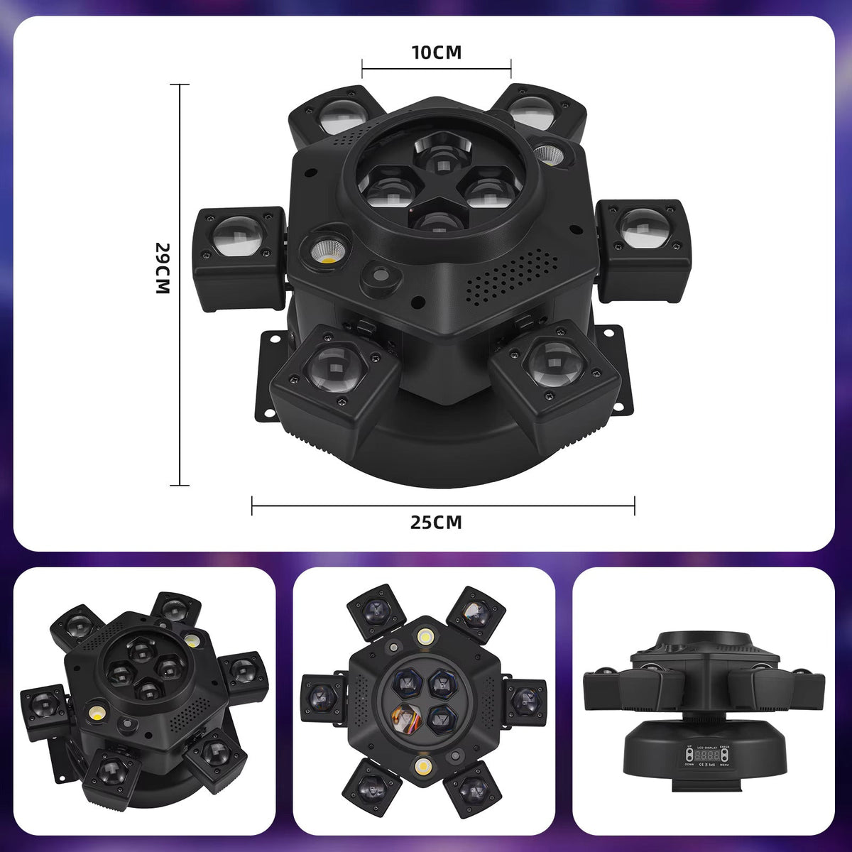 Moving Head Disco Lighting 6 Arms RGBW LED Strobe Lighs