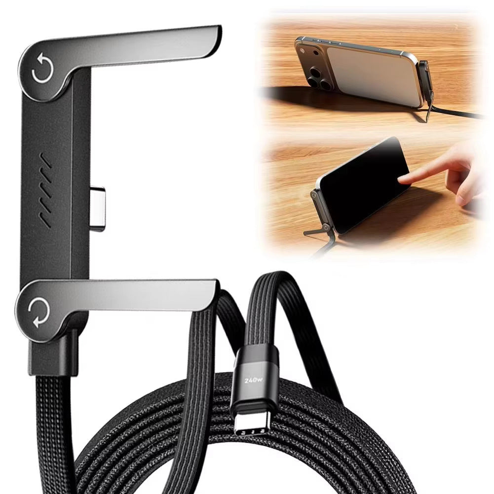 New 240W Fast Charging Foldable Phone Holder Data Cable