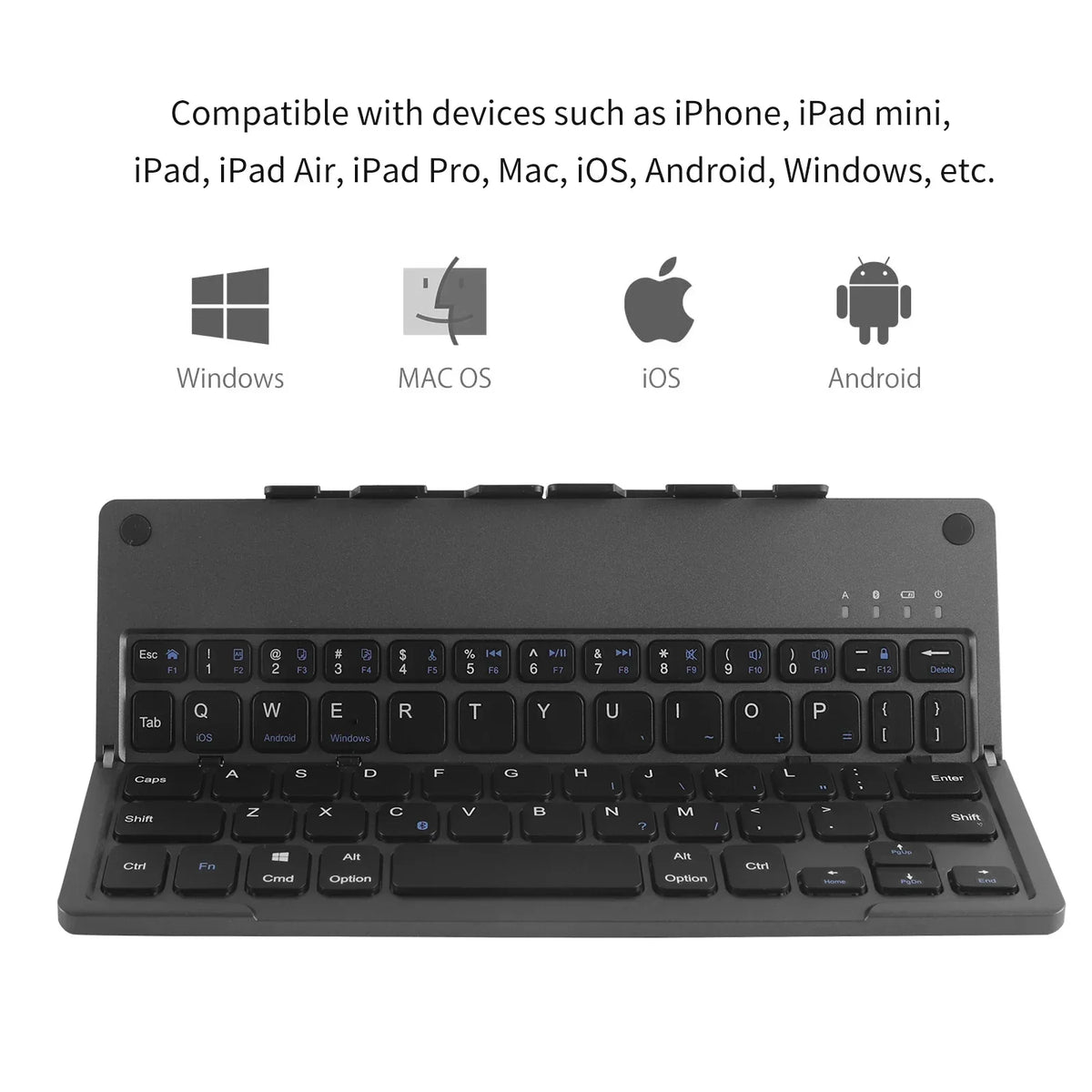 Travel-Friendly Foldable Wireless Keyboard Phone Holder