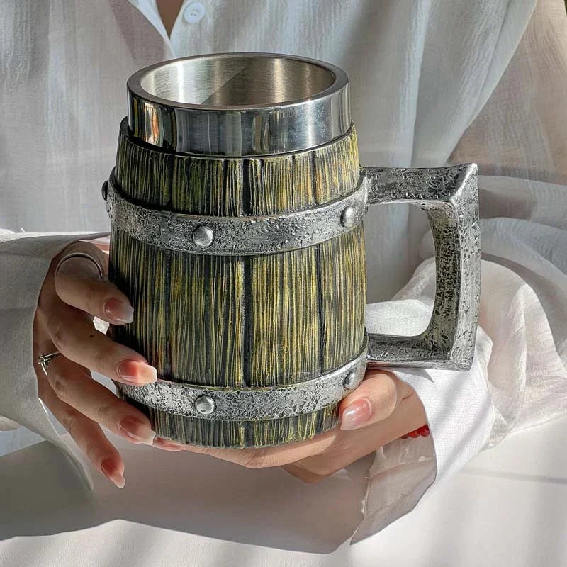 Siopsrl| 3D Viking-Style Wooden Mug