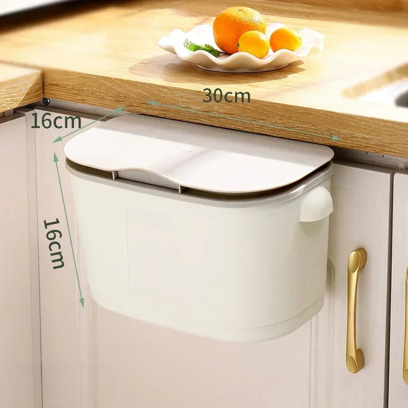 Siopsrl| Wall Bin Cleanvero | With Lid | Hanging & Space-Saving | For Kitchen & Bathroom | Large Volume