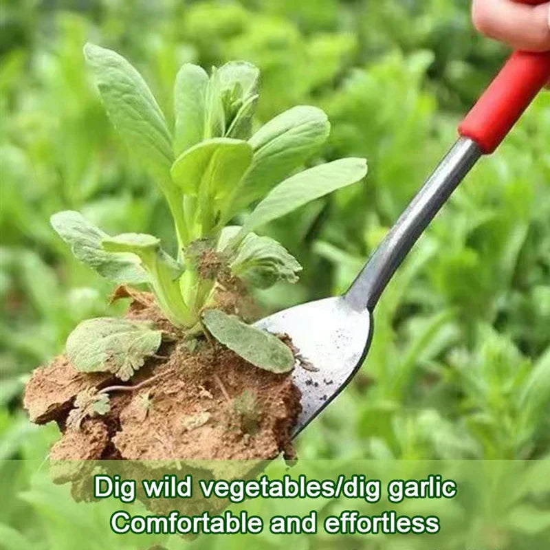 Siopsrl| HerbMaster Garden Spade | 3-Tine Stainless Steel | For Weeding & Garlic Harvest