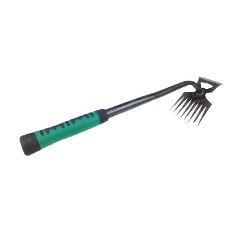 Siopsrl| Dual-Purpose 8-Tooth Manganese Steel Hoe with Non-Slip Rubber Handle for Weeding, Digging, and Soil Loosening