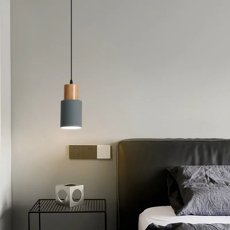 Siopsrl| Nordic LED Pendant Lights Made of Metal and Wood - Modern Hanging Lamps for Dining Room and Kitchen