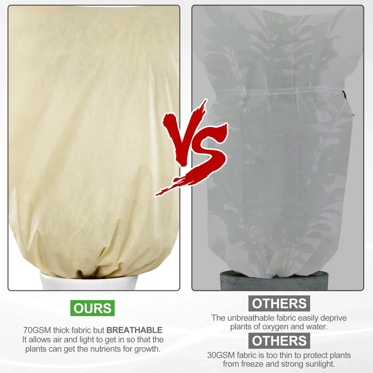 Siopsrl| Winter protection cover for plants - Frost protection with zipper and drawstring, breathable for palms and potted plants in the garden