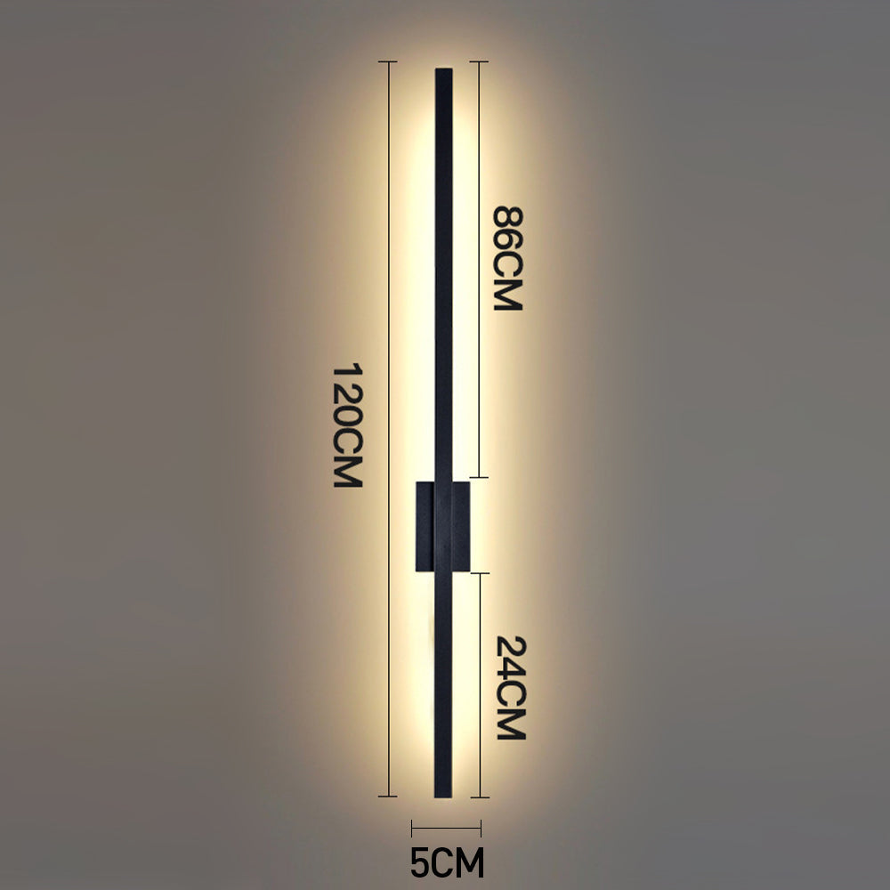 Siopsrl| Industrial Minimalist Long LED Iron Wall Lights for Contemporary Living Room Décor and Stylish Illumination